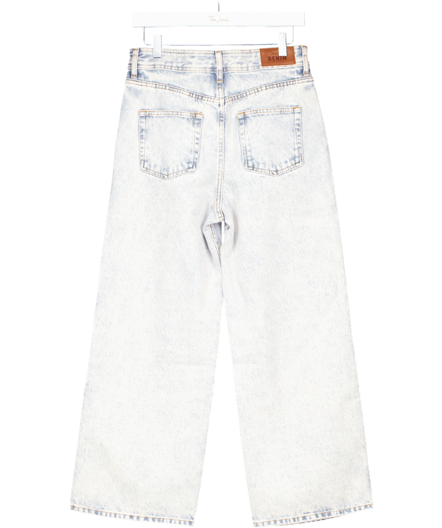 Sezane Blue Le Crop Bleach Wash Denim High Rise Jeans Fr38 UK 10 - Reliked