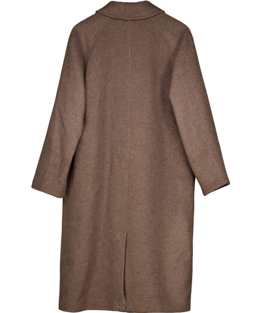 Sezane Brown Clyde Oversize Wool Blend Coat Taupe Fr38 UK 10 - Reliked