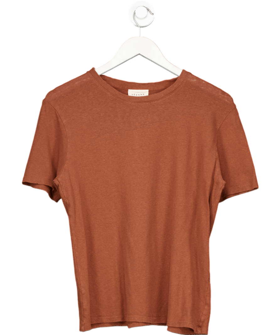 Sezane Brown Conrad T-shirt UK S - Reliked