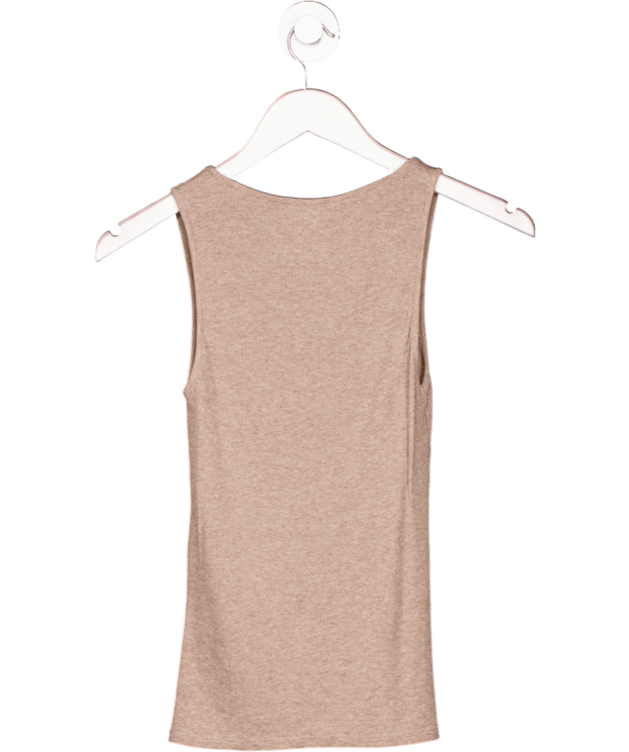 Sezane Brown Lyocell/wool Blend Ribbed Jersey Vest Top UK XS - Reliked