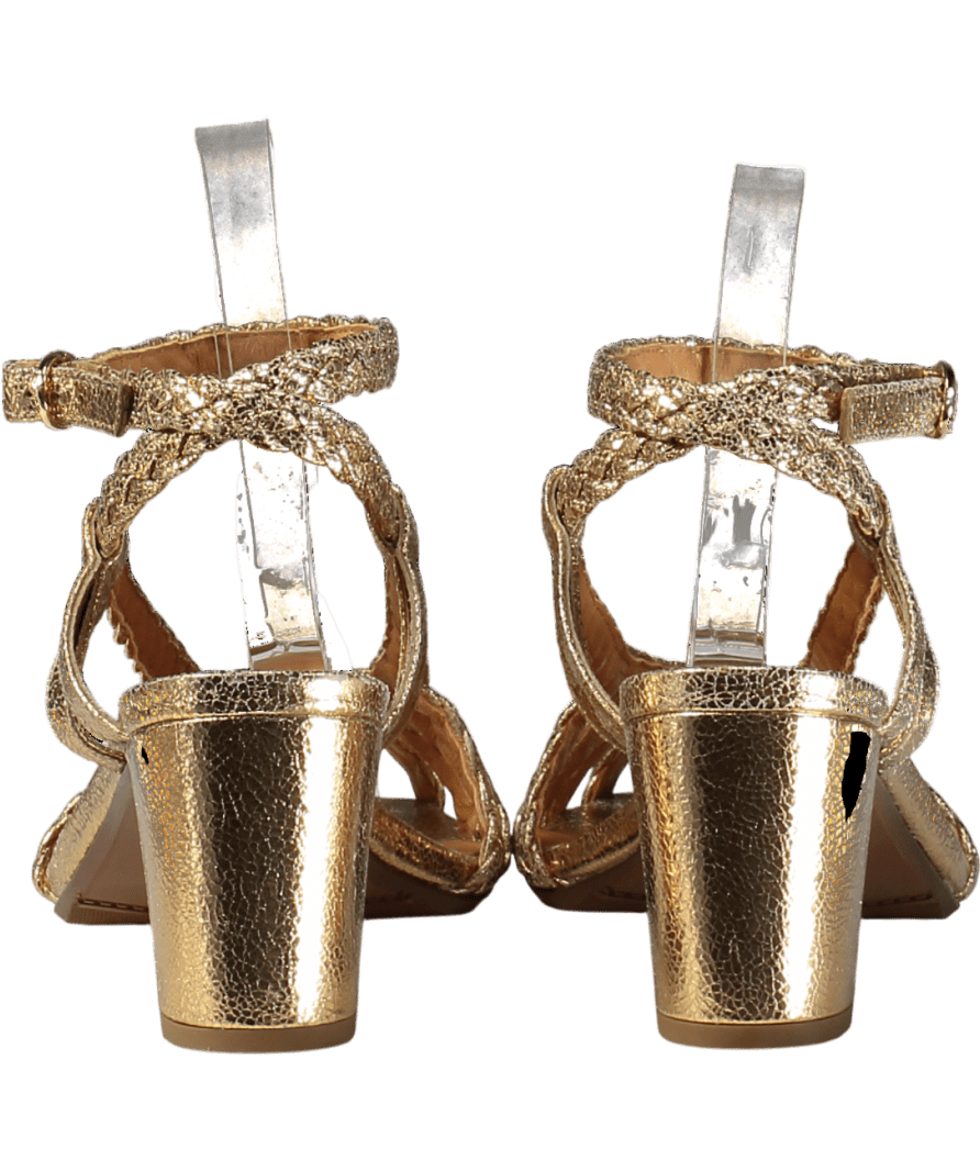 Sezane Metallic Natacha Sandals Smooth Braided Gold UK 6 EU 39 👠 - Reliked