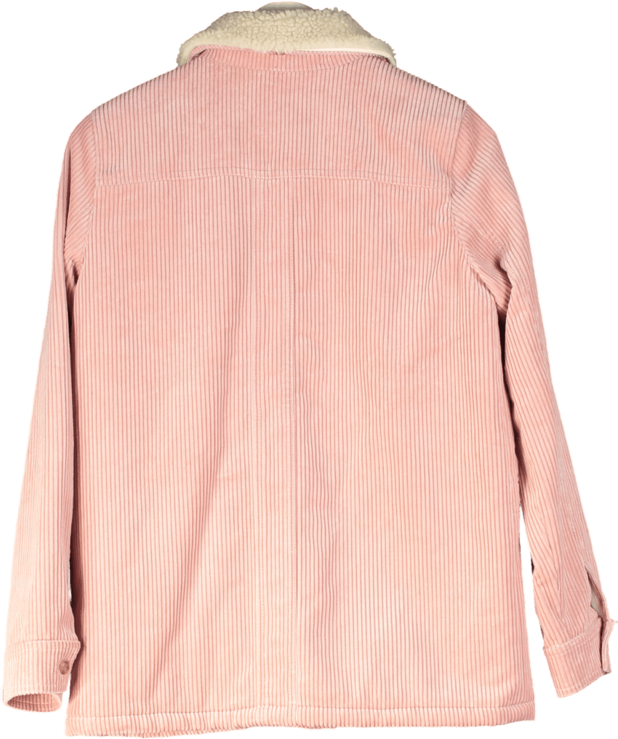 Sezane Will Jacket Pink Faux Sheepskin Collar UK S - Reliked