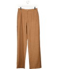 Sezane Wool Blend Martin Trousers Ecru Brown Stripes Fr38 UK 10 - Reliked