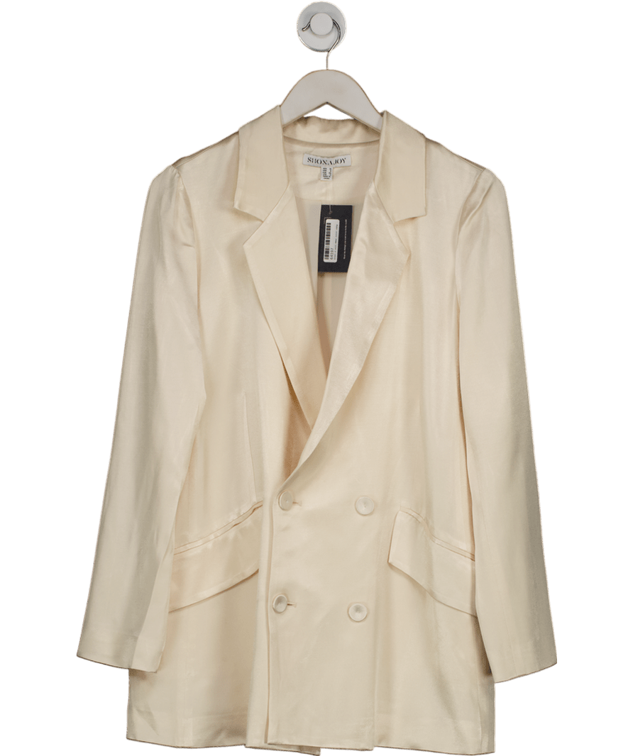 Shona Joy La Lune Double Breasted Blazer - Cream UK 10 - Reliked