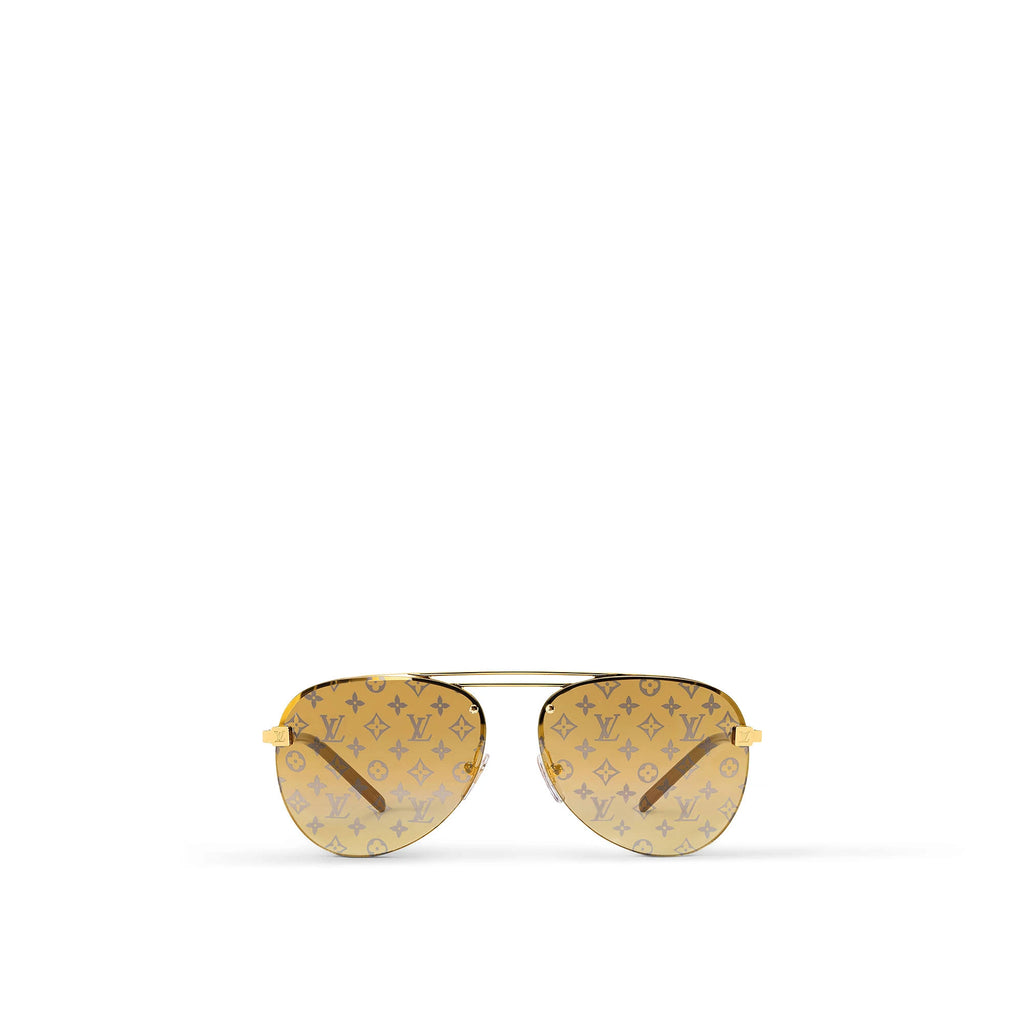 Louis Vuitton Gold Clockwise Aviator Sunglasses