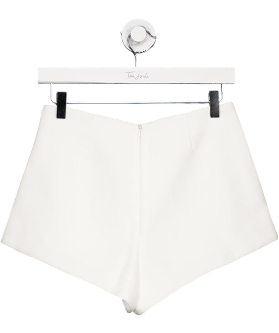 Showpo White Crepe High Waisted Shorts UK 8 - Reliked