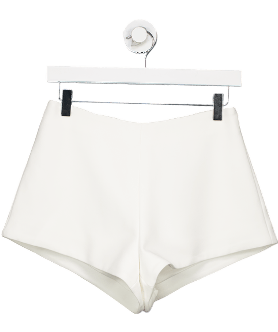 Showpo White Crepe High Waisted Shorts UK 8 - Reliked