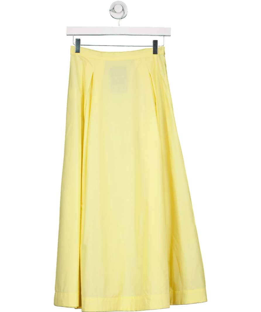 Showpo Yellow Gathered Midi Skirt UK 8 - Reliked