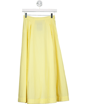 Showpo Yellow Gathered Midi Skirt UK 8