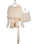 Sierra darien Pink Draped Long - sleeved Dress With Mini Skirt And Ruched Waistband UK XS - Reliked
