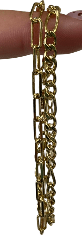 Sif Jakobs 18K Gold Plated Layered Paperclip Chain Bracelet - Reliked