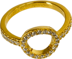 Sif Jakobs Cubic Zirconia Circle Ring, Gold plated sterling silver - Size N - Reliked