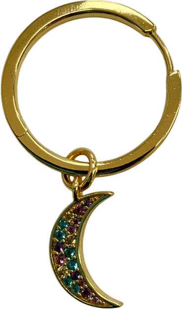 Sif Jakobs Sole Yellow Gold Plated Cubic Zirconia Hoop Earring Charm - Reliked