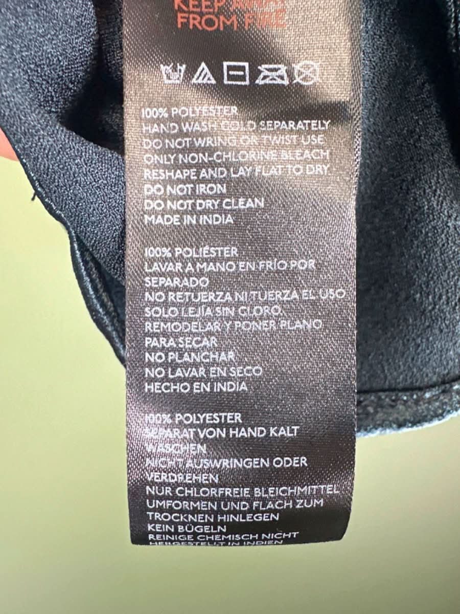 Silence + Noise Black Satin Halter Top XS - Reliked