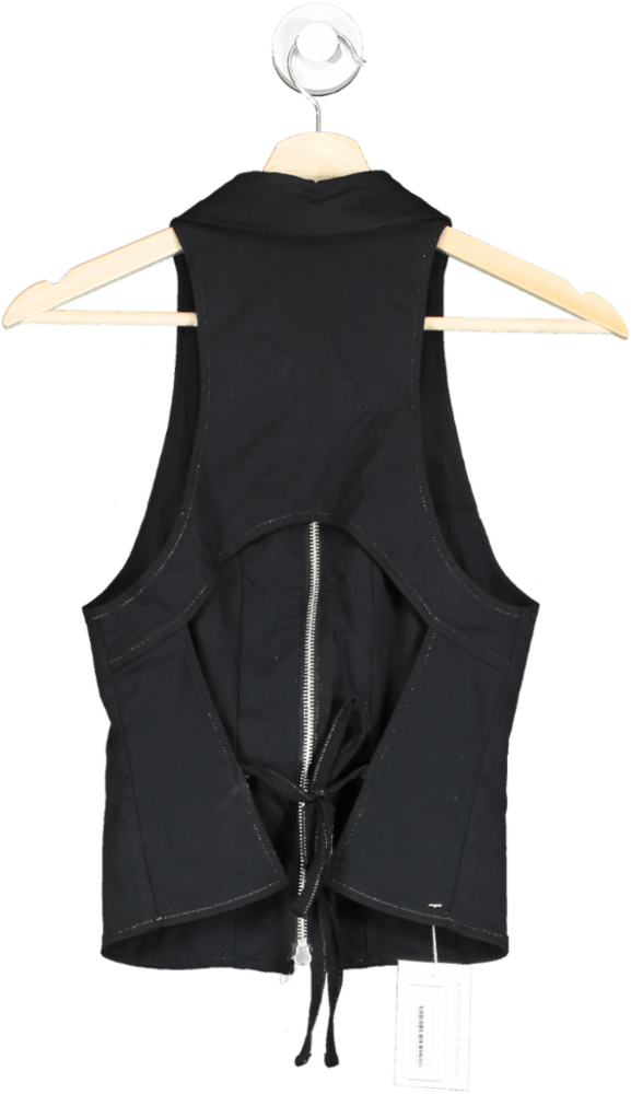 Silence + Noise Black Sleeveless Zip - Up Top S - Reliked