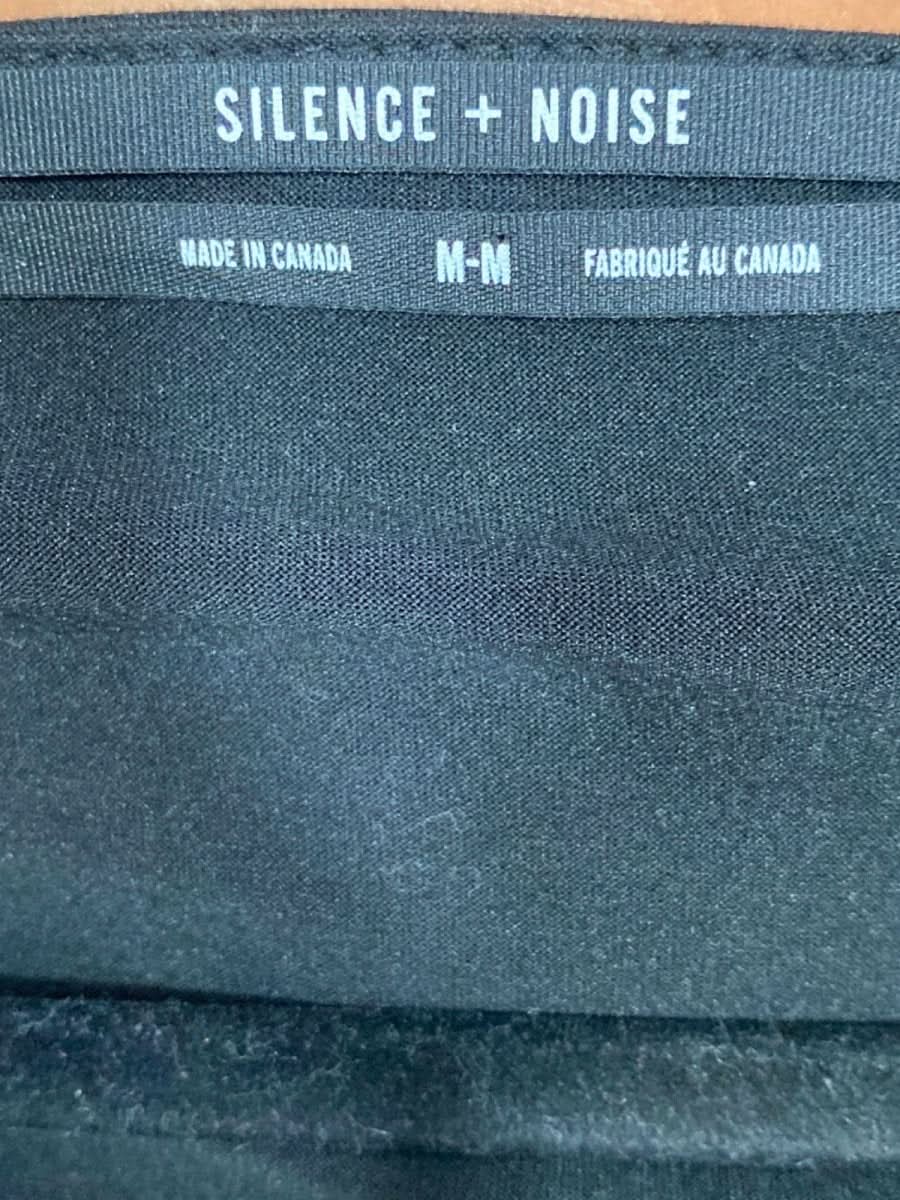 Silence+Noise Black Long Sleeve Ruched Top UK M - Reliked