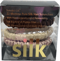 Silk. Set Of 3 100% Mulberry Silk Hair Scrunchies - Dusty Pink/chocolate/ Vanilla - Reliked