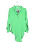 Silk95five Green Stretch Silk Shirt UK S - Reliked
