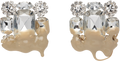 Ottolinger Silver & Taupe Crystal Square Dip Clip on Earrings Earrings