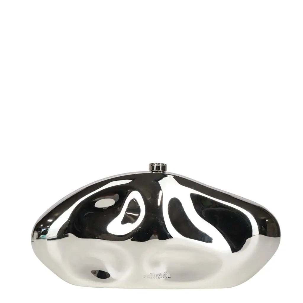 CULT GAIA Metallic Silver Caldera Clutch