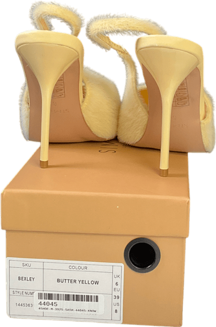 SIMMI Bexley Heeled Court Shoe In Yellow Faux Pony UK 6 EU 39 👠 - Reliked