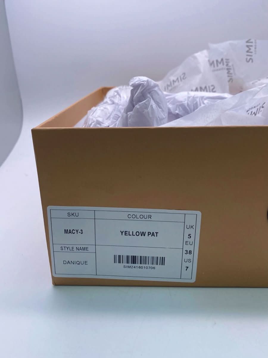 Simmi Yellow Patent Macy - 3 Danique Heels UK 5 - Reliked