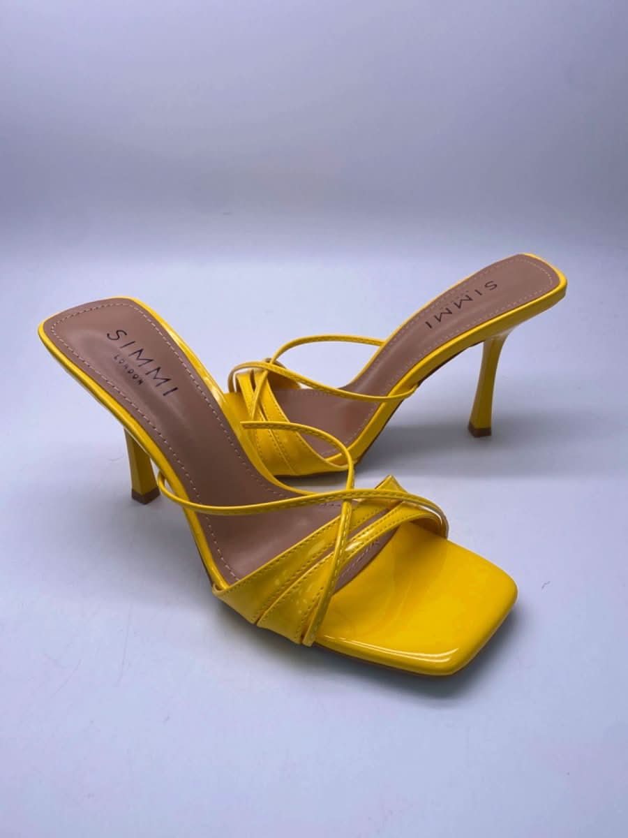 Simmi Yellow Patent Macy - 3 Danique Heels UK 5 - Reliked