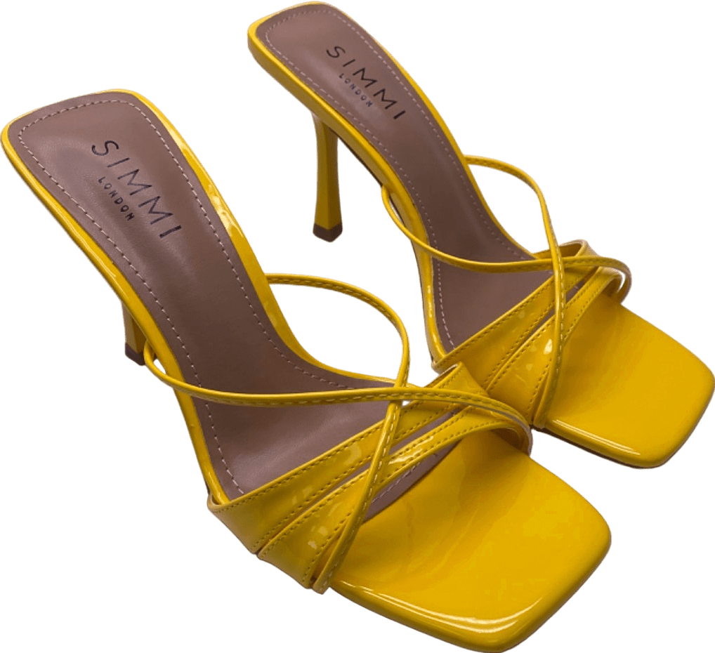 Simmi Yellow Patent Macy - 3 Danique Heels UK 5 - Reliked