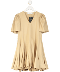 Simonett Beige Amika Cotton Pleated Dress UK XS - Reliked