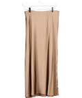 simple studio Brown Satin - finish Midi Skirt UK 10 - Reliked