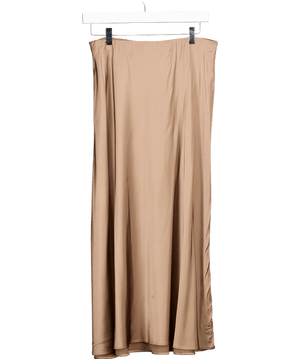 simple studio Brown Satin-finish Midi Skirt UK 10