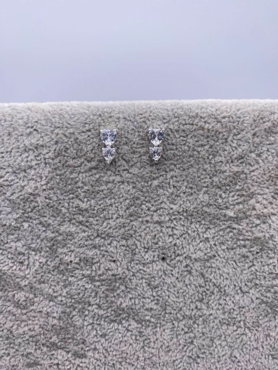 SIMPLY SILVER 925 Sterling Silver Cubic Zirconia Heart Drop Jewellery Set One Size - Reliked