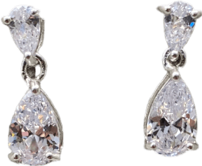 SIMPLY SILVER 925 Sterling Silver Cubic Zirconia Pear Drop Jewellery Set - Reliked