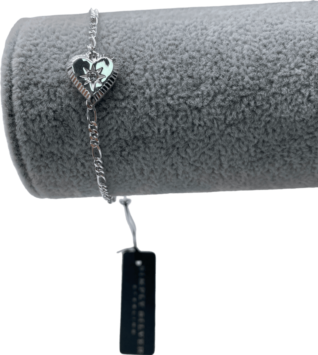 SIMPLY SILVER 925 Sterling Silver Heart Pendant Bracelet One Size - Reliked