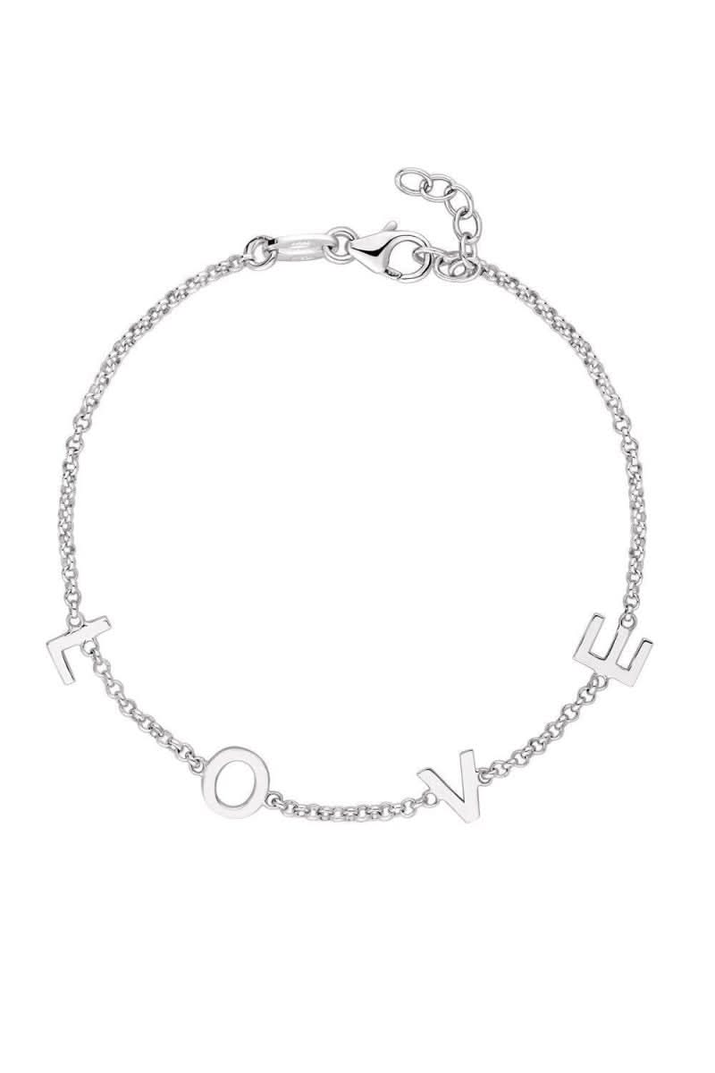SIMPLY SILVER 925 Sterling Silver Love Initial Bracelet One Size - Reliked