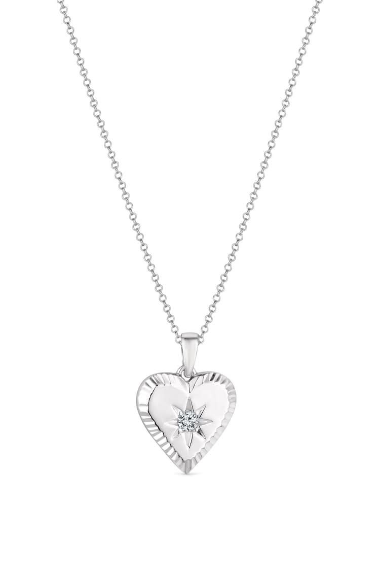 Simply Silver Sterling Metallic Sterling Silver 925 Heart Pendant Necklace One Size - Reliked
