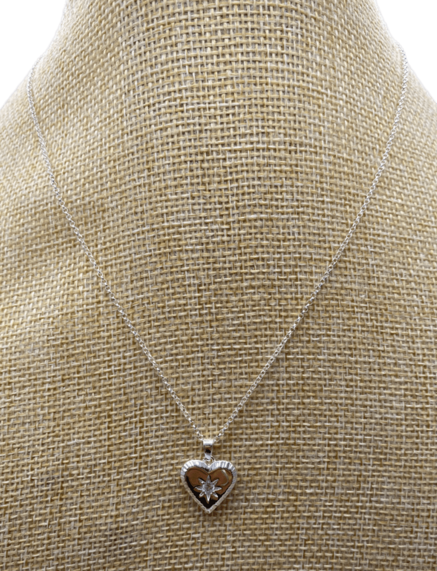 Simply Silver Sterling Metallic Sterling Silver 925 Heart Pendant Necklace One Size - Reliked