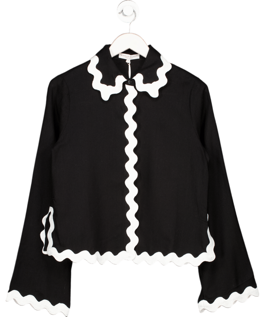 Sinead Keary Black Olivia Linen Shirt UK 8 - Reliked