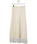Sinead Keary Cream Orla Satin Lace Midi Skirt UK XS - Reliked