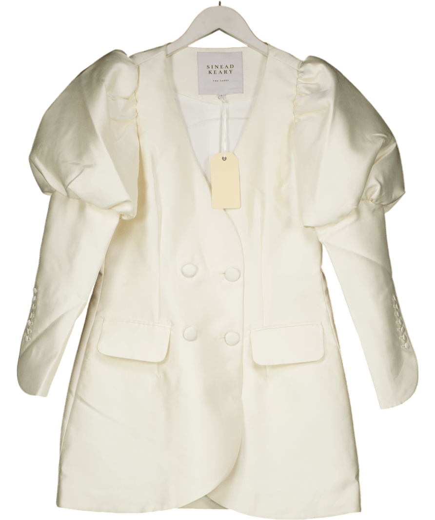 Sinead Keary Cream "the Aurora" - Long Sleeve Dress (cream) UK 8 - Reliked