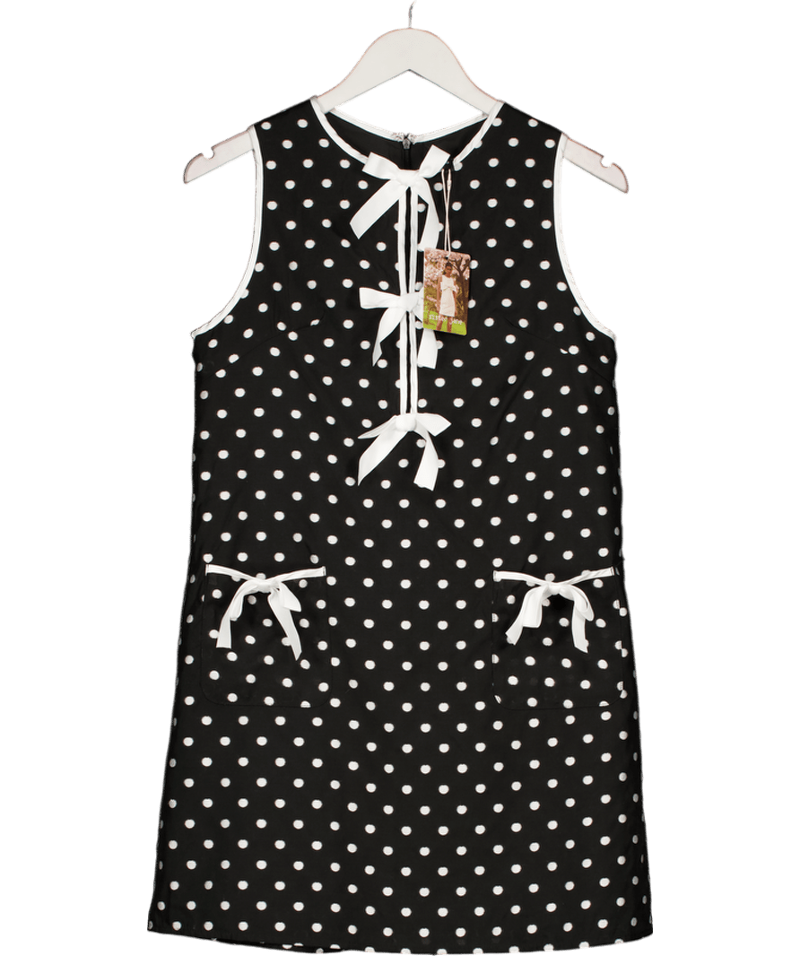 Sister Jane Black / White Isles Bow Mini Dress UK S - Reliked