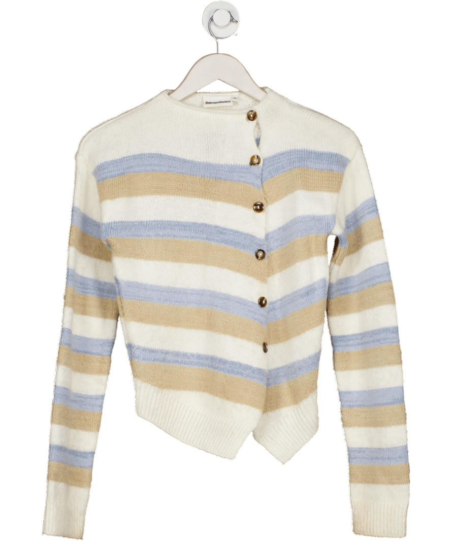 Sisters & Seekers Cream Stilly Button Knit Top UK XS - Reliked