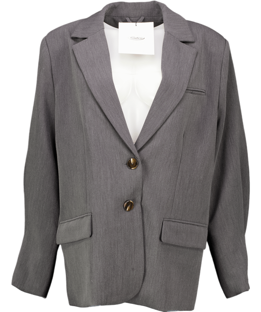 Sisters & Seekers Fifth Oversize Blazer In Charcoal Grey UK M - Reliked