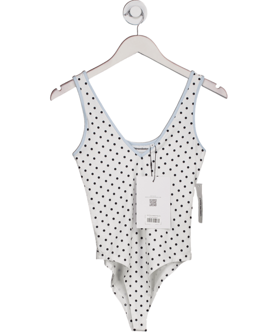 Sisters & Seekers White Bibi Polka Dot Sculpting Bodysuit UK S - Reliked