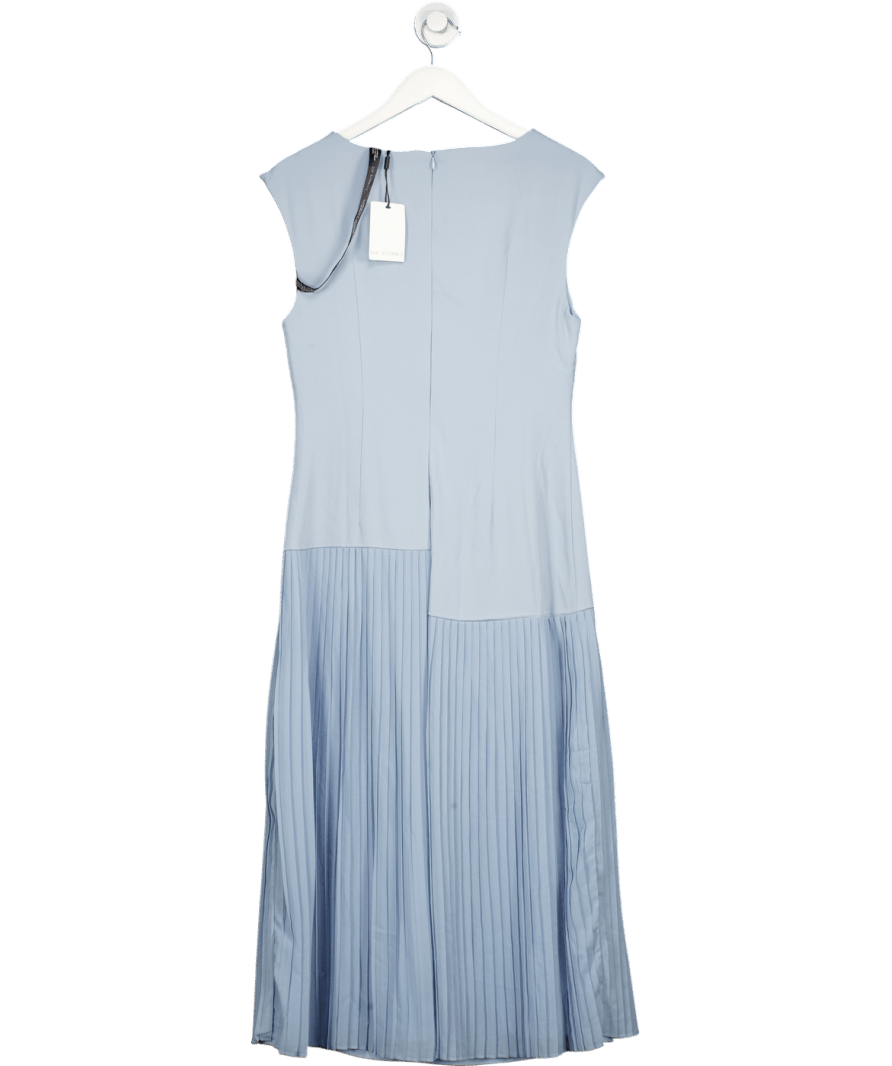 six stories Blue Kate Pleated Cap Sleeve Maxi Dress UK 10 - Reliked
