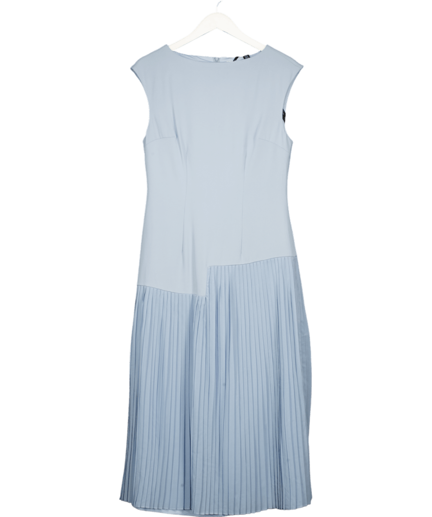 six stories Blue Kate Pleated Cap Sleeve Maxi Dress UK 10 - Reliked