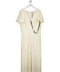 Six Stories Cream Issy Flutter Sleeve Crepe Maxi Dress UK 20 - Reliked