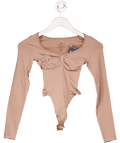 SKIMS Beige Sienna - Seamless Sculpt Long Sleeve Bodysuit UK L - Reliked