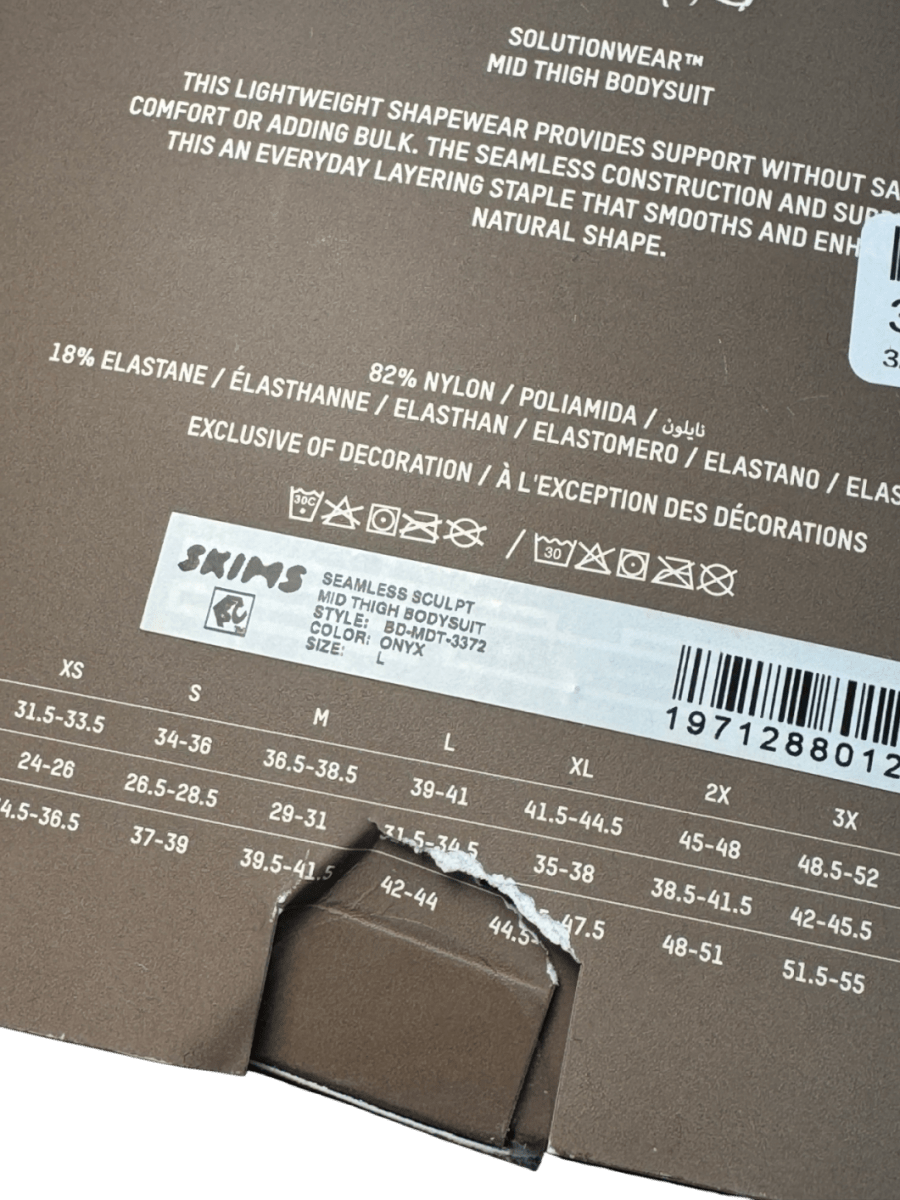 SKIMS Black Seamless Sculpt Mid - thigh Bodysuit Uk 16 - 18 UK L - Reliked