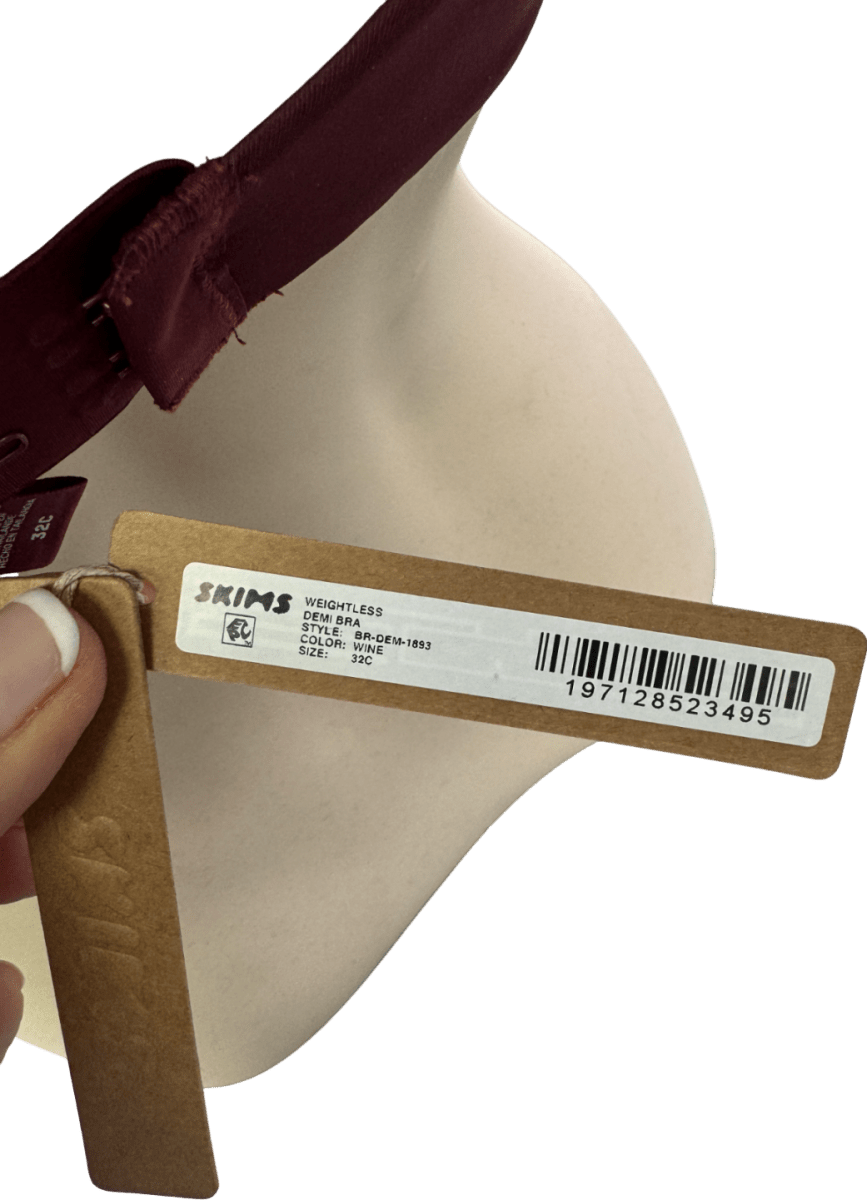 SKIMS Fits Everybody Demi Weightless Bra - Wine UK 32C - Reliked